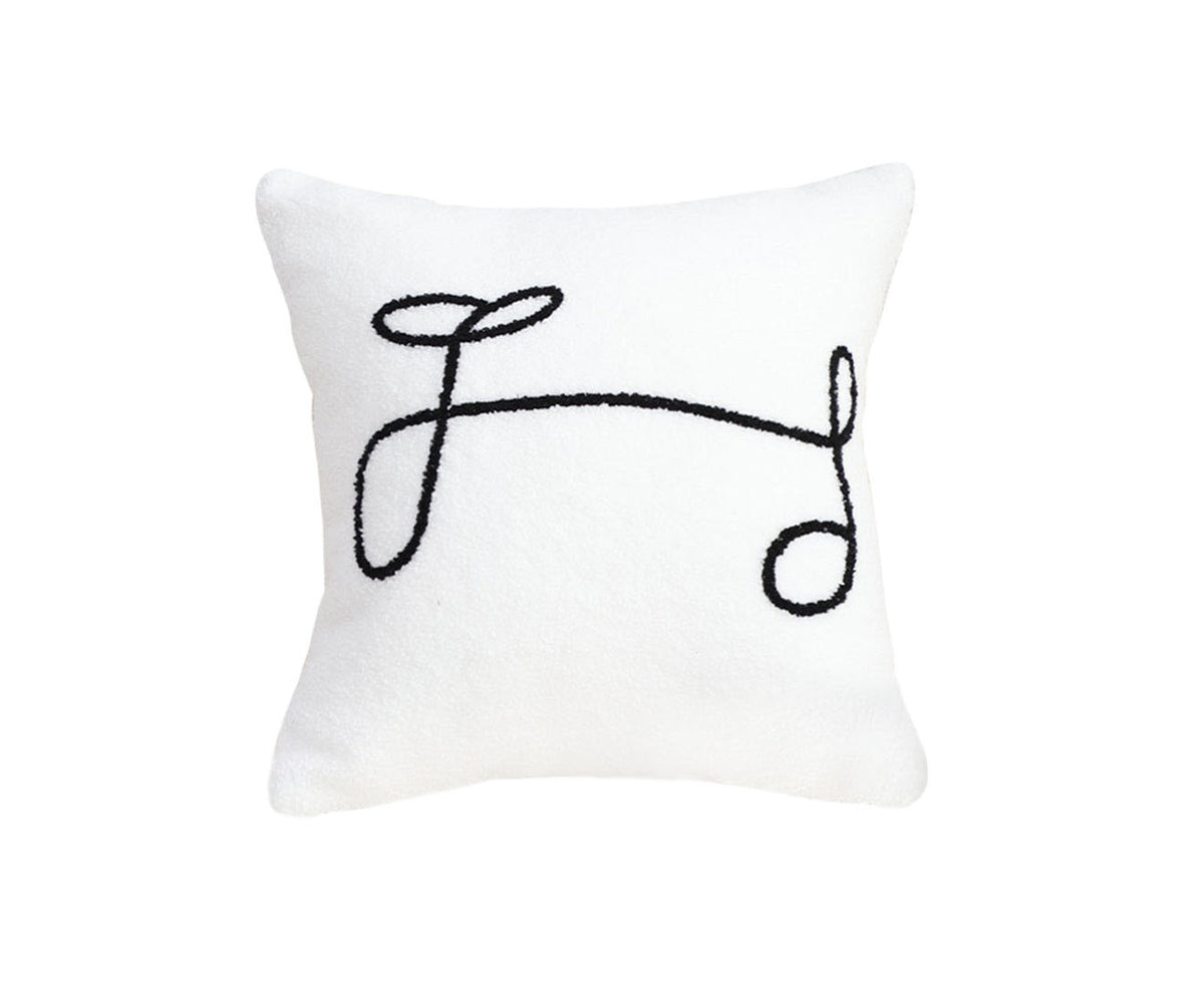 SOGA 45cm Minimalist White Script Letter Embroidered Throw Pillow $ 58.90