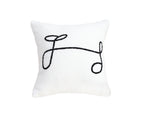 SOGA 45cm Minimalist White Script Letter Embroidered Throw Pillow $ 58.90