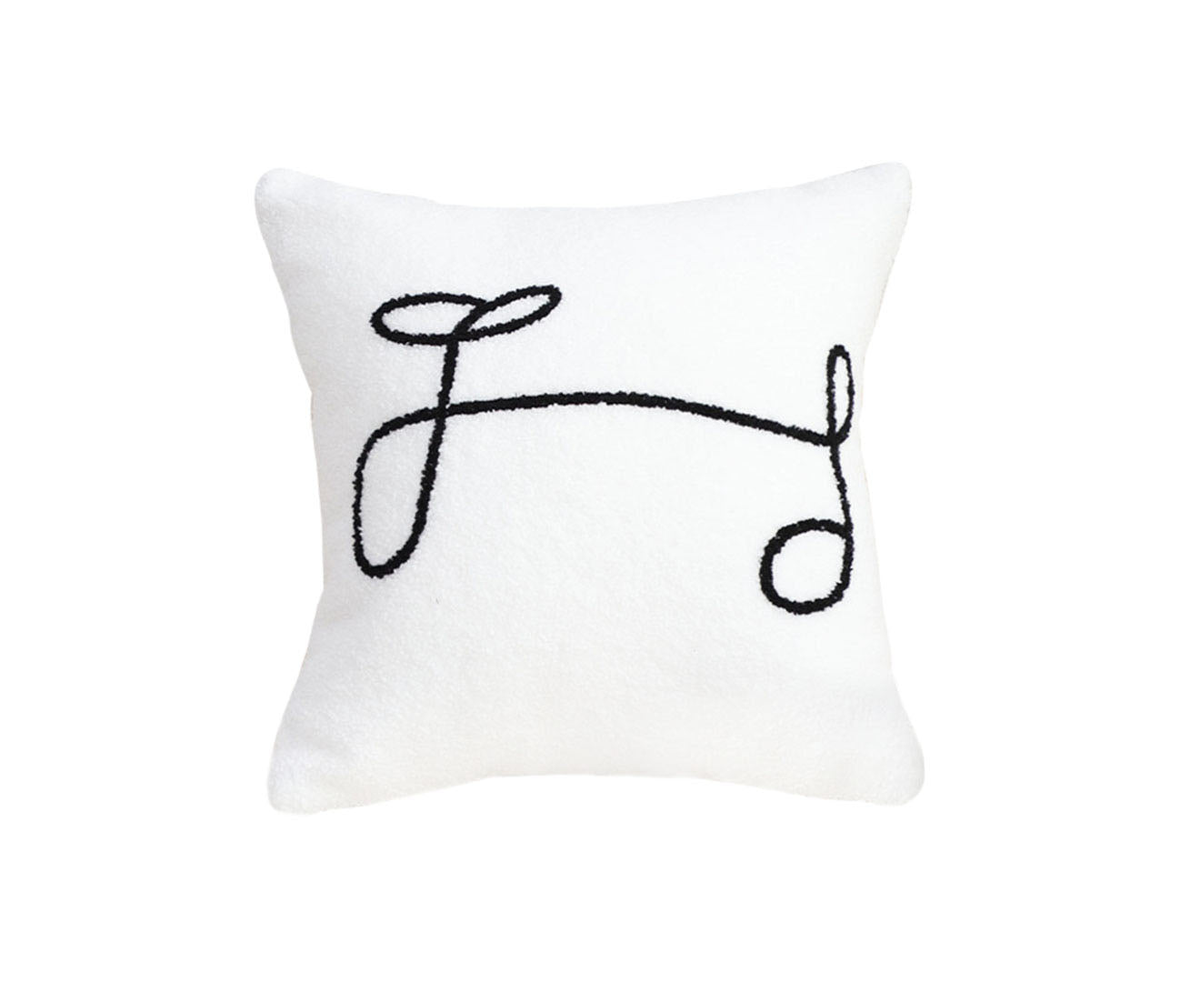 SOGA 45cm Minimalist White Script Letter Embroidered Throw Pillow $ 58.90