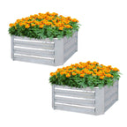 SOGA 2X 60cm Square Galvanised Raised Garden Bed Vegetable Herb Flower Outdoor Planter Box $ 161.90