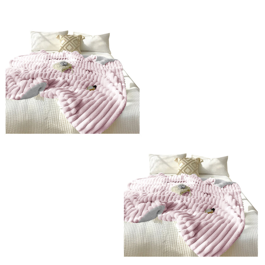 SOGA 2X 150x200cm Throw Blanket Bean Paste Pink Premium Milk Velvet Luxuriously Soft Cozy Bedding $ 258.90