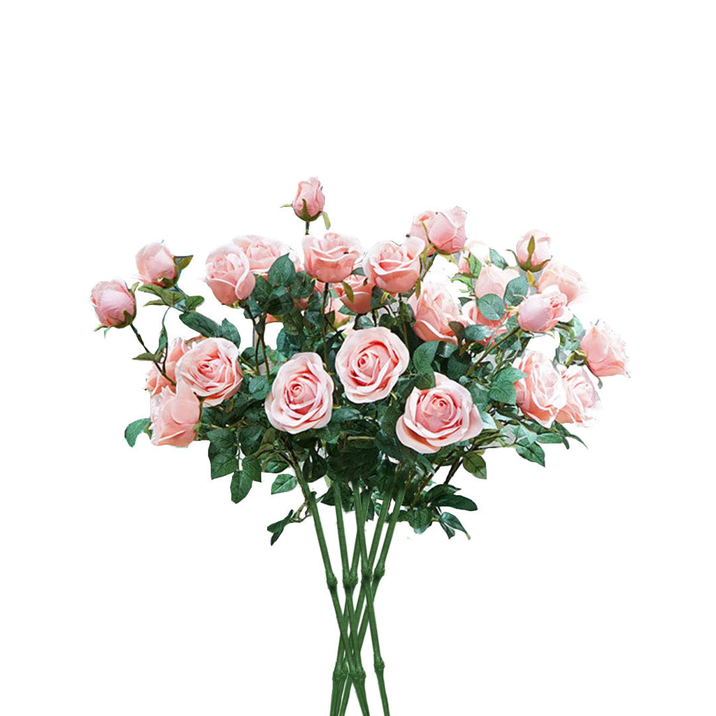SOGA 8 Bunch Artificial Silk Rose 5 Heads Flower Fake Bridal Bouquet Table Decor Light Pink $ 144.50