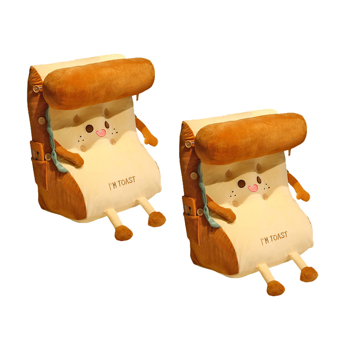 SOGA 2X Cute Face Toast Bread Wedge Cushion Stuffed Plush Cartoon Back Support Pillow Home Decor $ 118.90