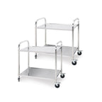 SOGA 2X 2 Tier 75x40x83.5cm Stainless Steel Kitchen Dinning Food Cart Trolley Utility Small $ 396.50