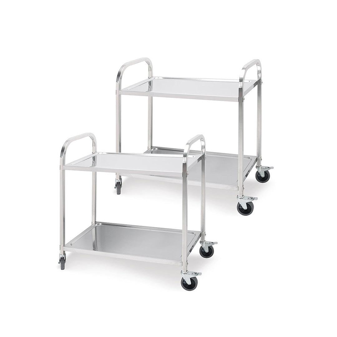 SOGA 2X 2 Tier 75x40x83.5cm Stainless Steel Kitchen Dinning Food Cart Trolley Utility Small $ 396.50