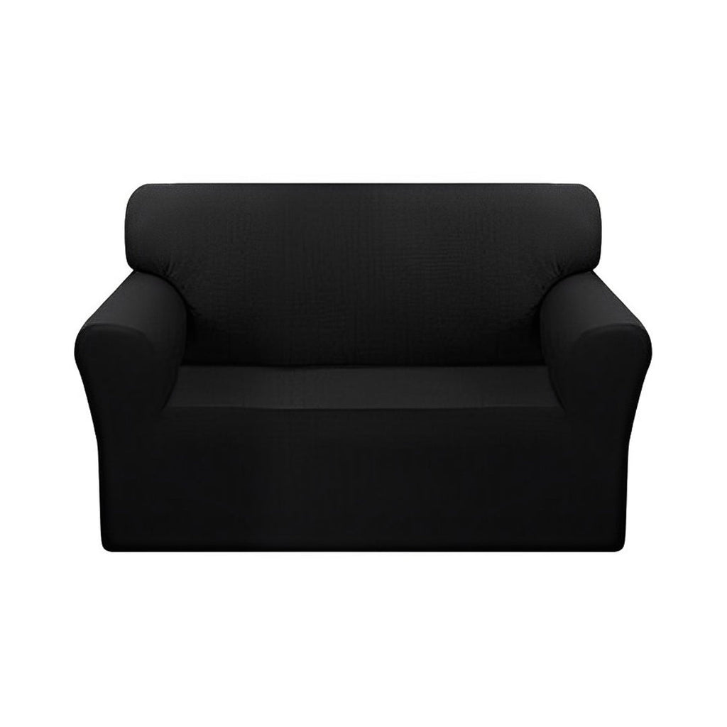 SOGA 2-Seater Black Sofa Cover Couch Protector High Stretch Lounge Slipcover Home Decor $ 41.50