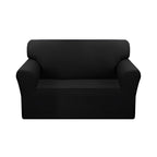 SOGA 2-Seater Black Sofa Cover Couch Protector High Stretch Lounge Slipcover Home Decor $ 41.50