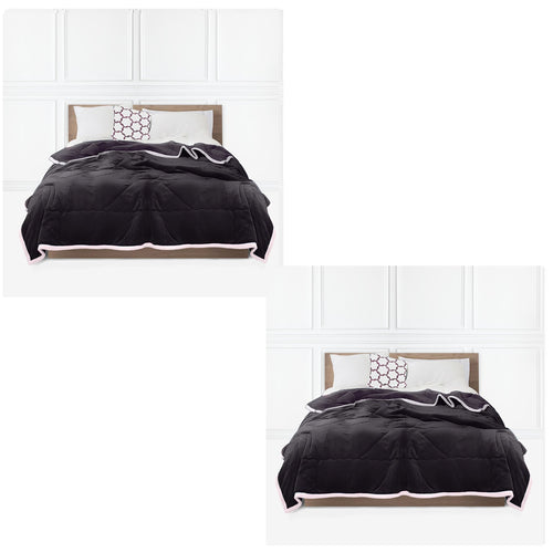 SOGA 2X Dark Grey Throw Blanket Warm Cozy Double Sided Thick Flannel Coverlet Fleece Bed Sofa Comforter $ 181.50