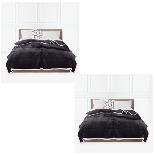 SOGA 2X Dark Grey Throw Blanket Warm Cozy Double Sided Thick Flannel Coverlet Fleece Bed Sofa Comforter $ 181.50