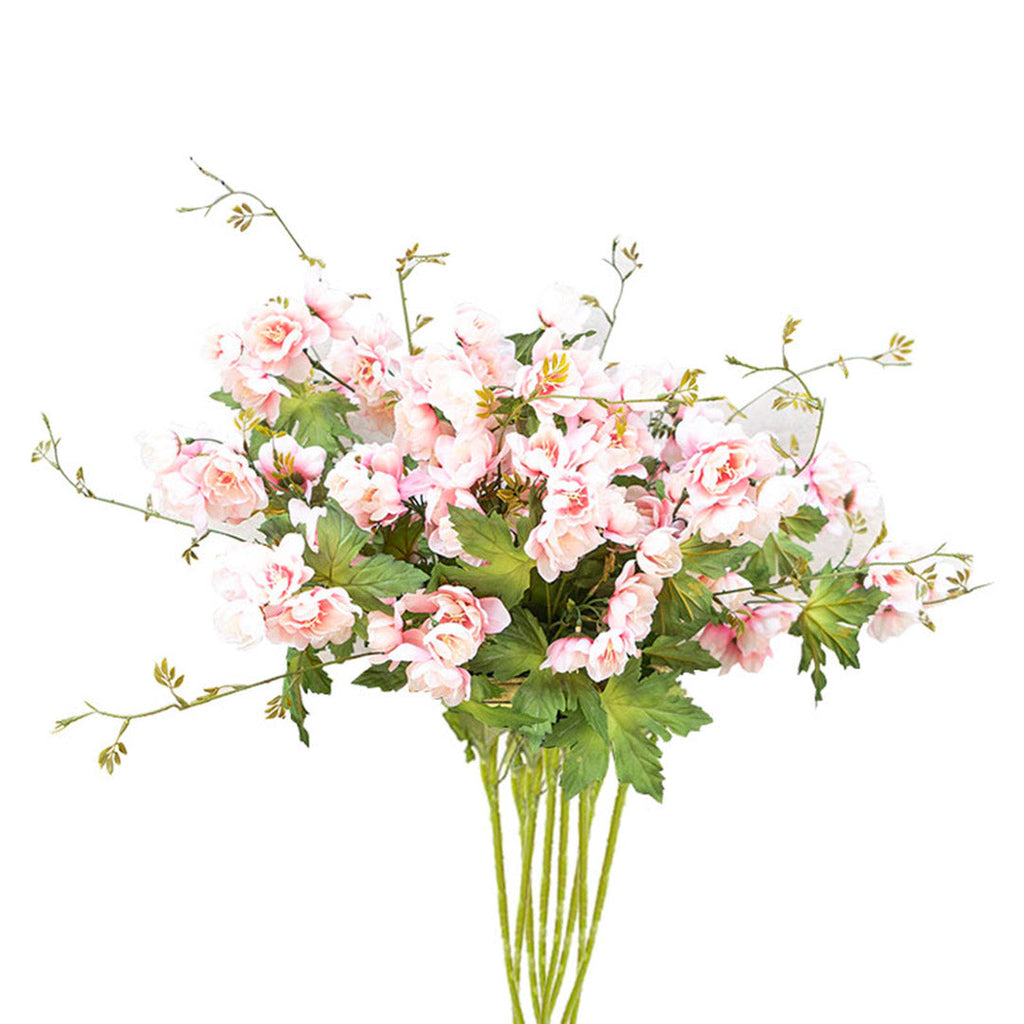 SOGA 8 Bunch Artificial Silk Hibiscus 3 Heads Flower Fake Bridal Bouquet Table Decor Pink $ 111.50