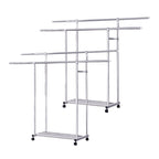 SOGA 2X 200cm Stainless Steel Floor-Standing Clothes Rack - Durable and Space-Saving Laundry Organizer $ 224.50