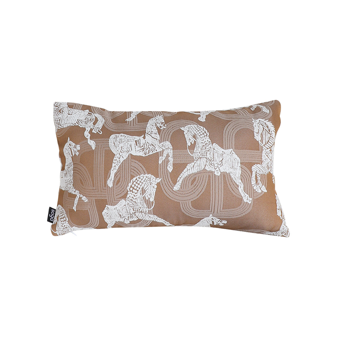 SOGA 35cm Bohemian Camel Brown White Horse Pattern Throw Pillow $ 73.50