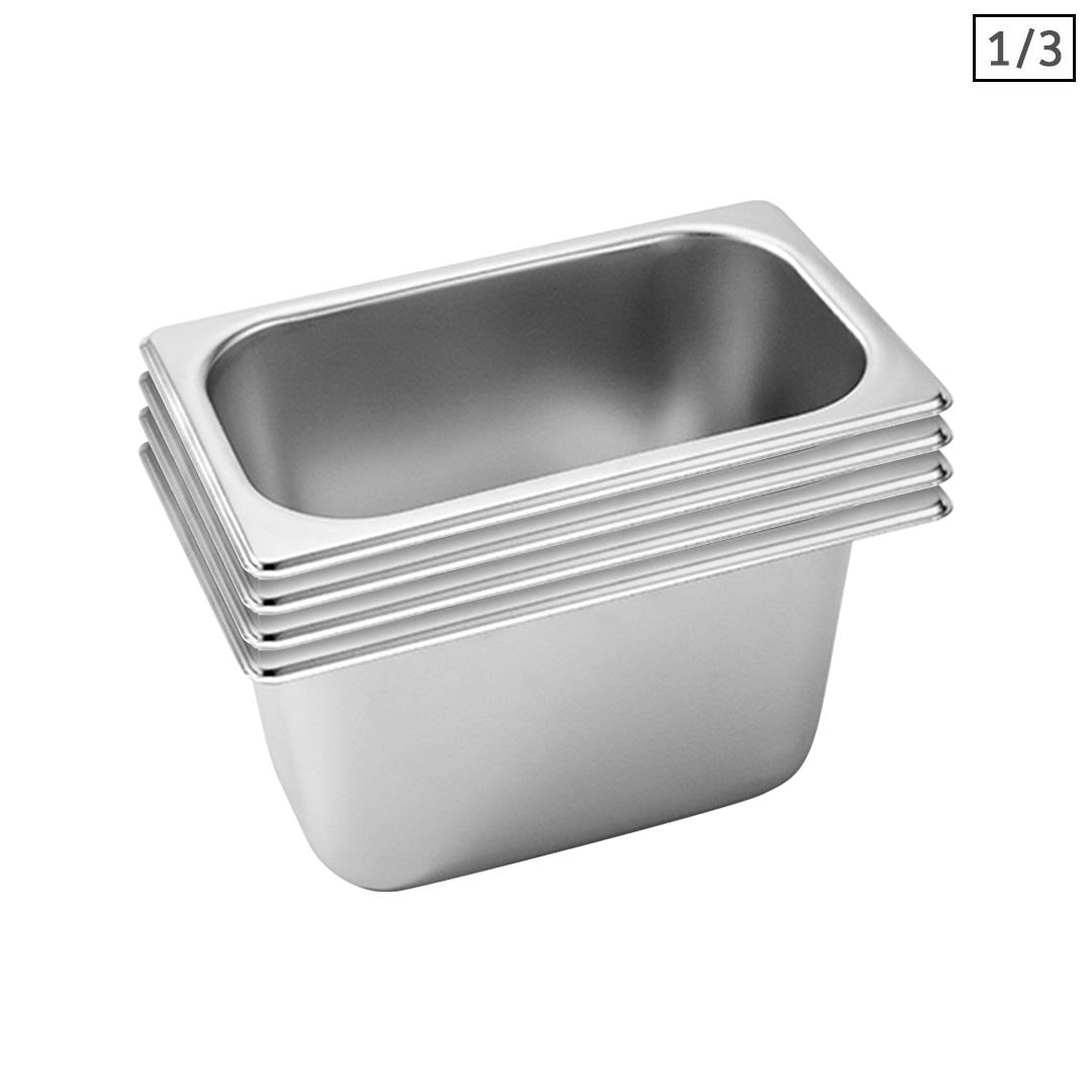 SOGA 4X Gastronorm GN Pan Full Size 1/3 GN Pan 15cm Deep Stainless Steel Tray $ 99.90