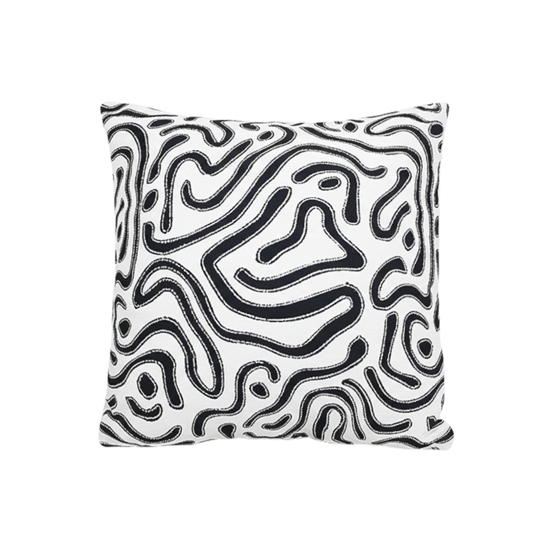 SOGA 50cm Black White Abstract Swirl Pattern Decorative Throw Pillow $ 72.50