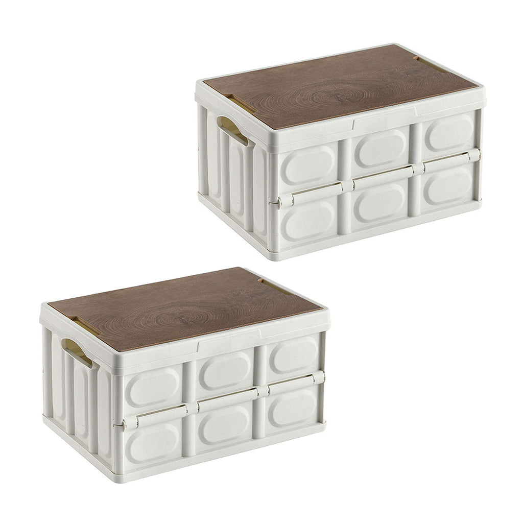 SOGA 2X 34.5x22cm 18L White Car & Camping Foldable Storage Box Crate Stackable Container No Handle $ 79.90