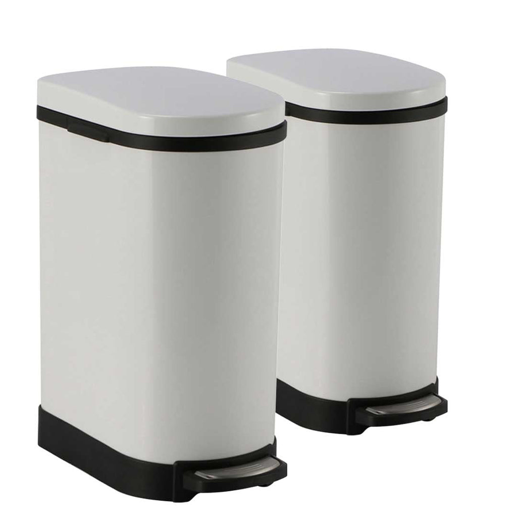 SOGA 2X Foot Pedal Stainless Steel Rubbish Recycling Garbage Waste Trash Bin U White 10L $ 172.50