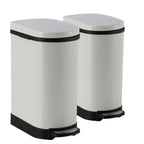 SOGA 2X Foot Pedal Stainless Steel Rubbish Recycling Garbage Waste Trash Bin U White 10L $ 172.50