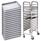 SOGA Gastronorm Trolley 16 Tier Stainless Steel with 60*40*5cm Aluminum Baking Pan Cooking Tray for Bakers $ 921.50
