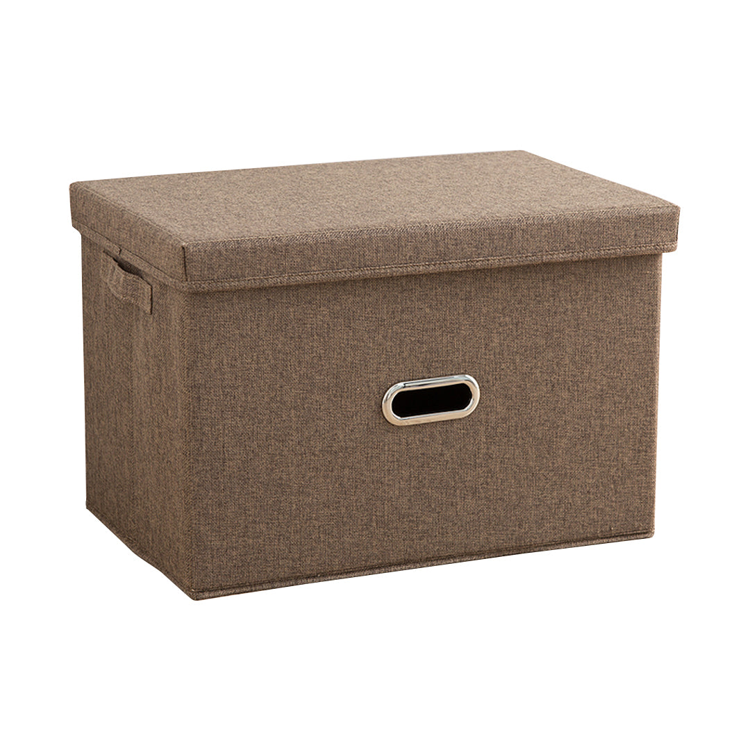 SOGA Coffee Large Foldable Canvas Storage Box Cube Clothes Basket Organiser Home Decorative Box $ 36.90