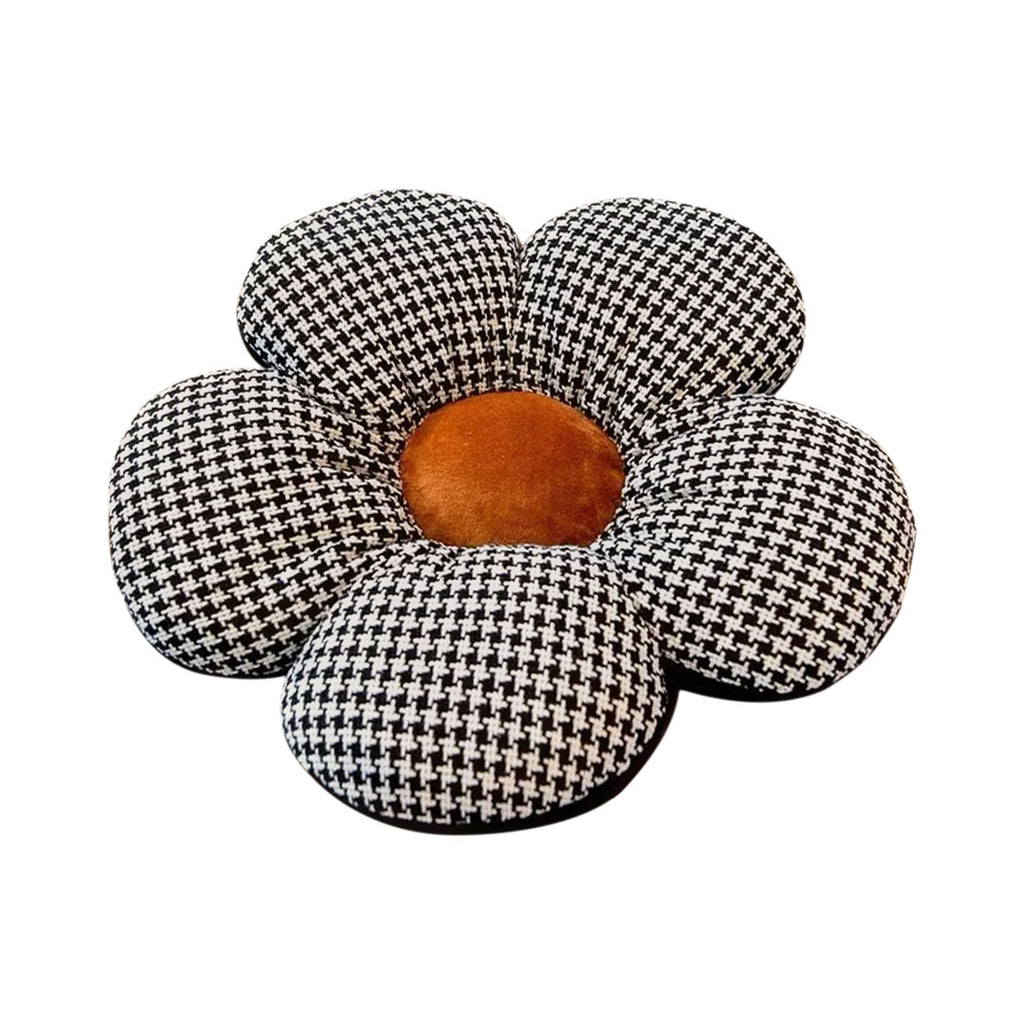 SOGA Black Flower Cushion Shaped for Floor and Sitting Throw Pillow $ 33.50