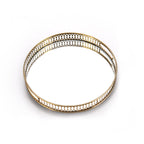 SOGA 32cm Gold Round Ornate Mirror Glass Metal Tray Vanity Makeup Perfume Jewelry Organiser with Handles $ 71.50