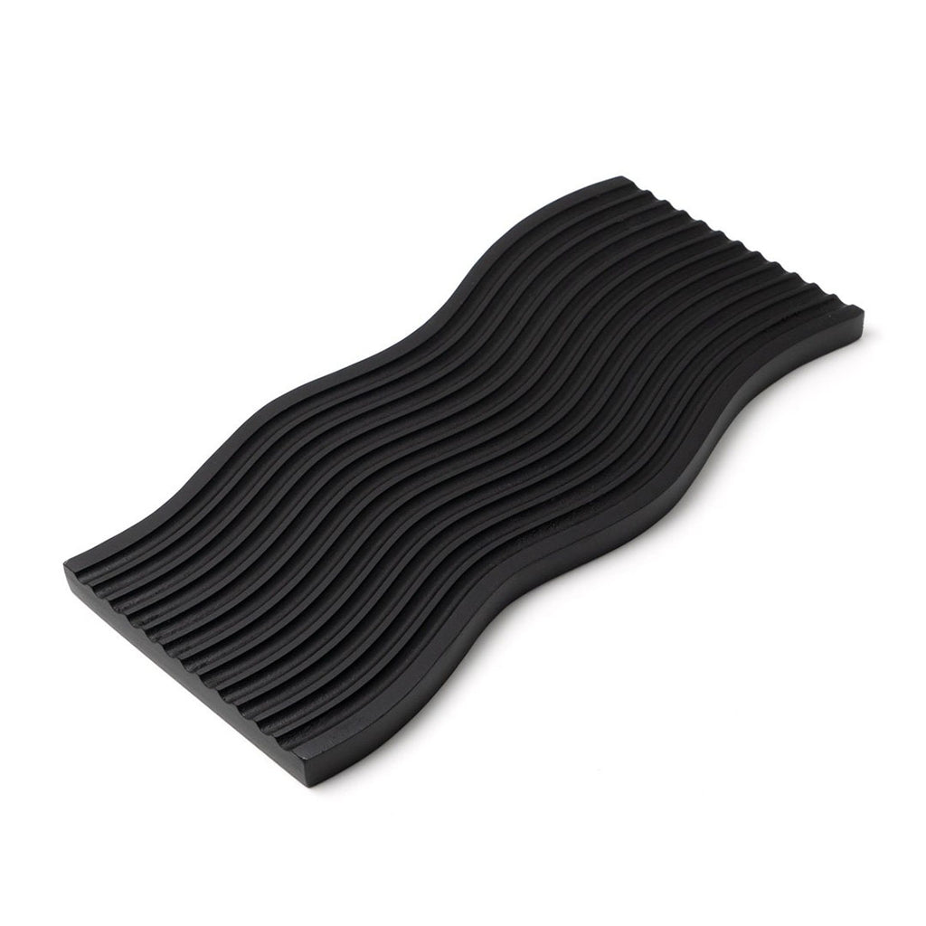SOGA 39cm Black Wave Ribbed Wooden - Premium Beech Wood Decorative Tray $ 44.50