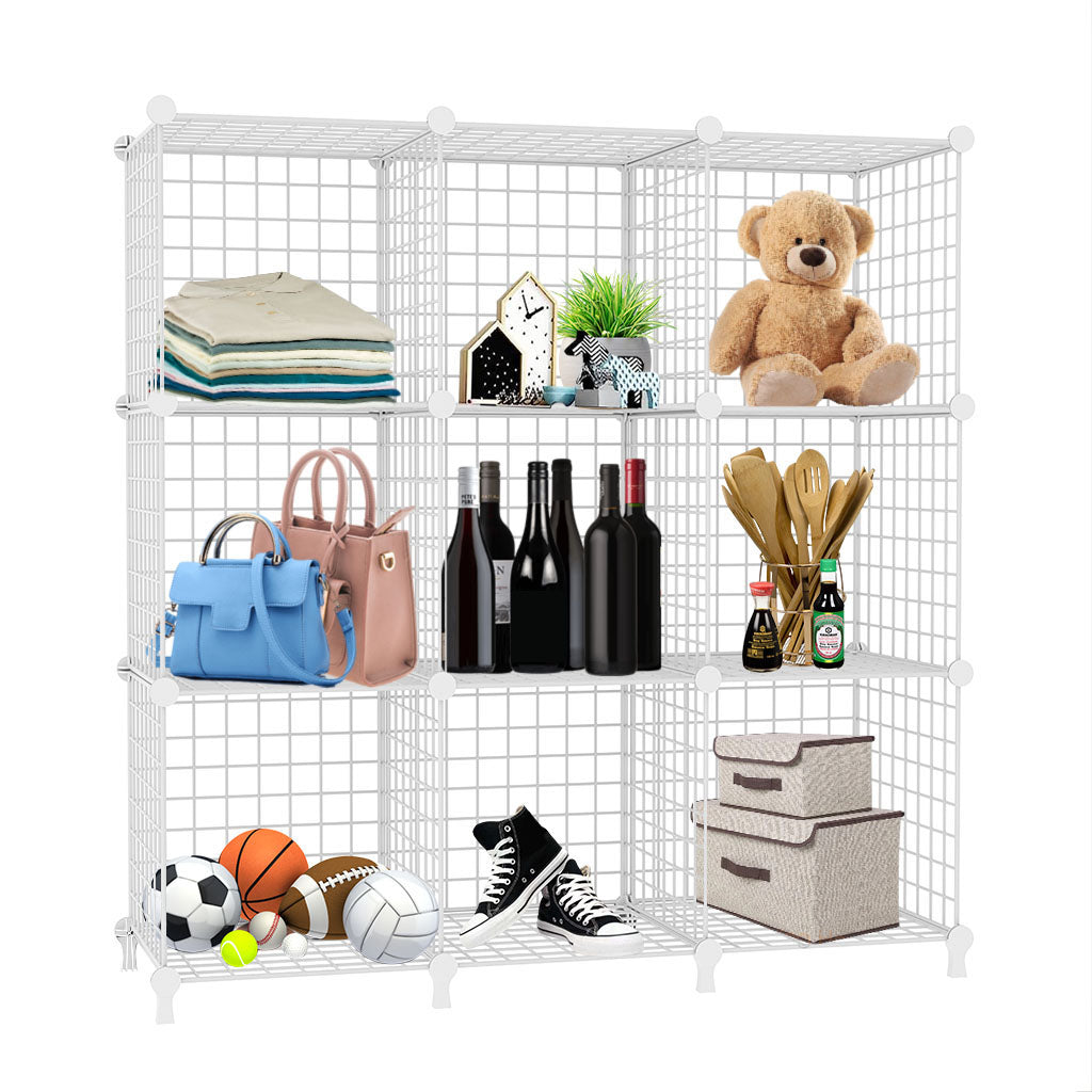 SOGA White Portable 9-Cube 3 Column Storage Organiser Foldable DIY Modular Grid Space Saving Shelf $ 104.50