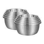 SOGA 2X Stainless Steel Nesting Basin Colander Perforated Kitchen Sink Washing Bowl Metal Basket Strainer Set of 5 $ 230.90