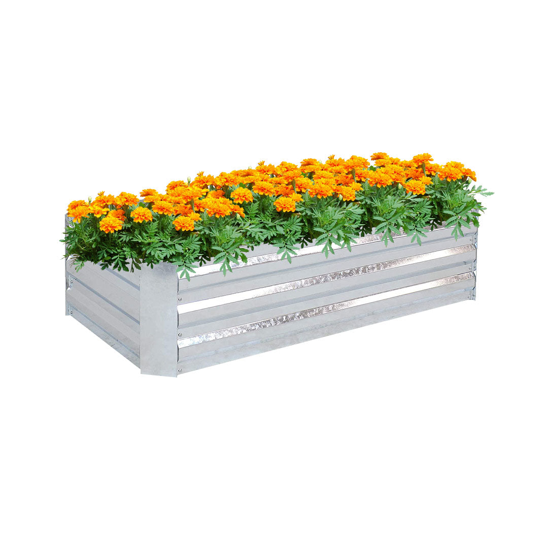 SOGA 120cm Rectangle Galvanised Raised Garden Bed Vegetable Herb Flower Outdoor Planter Box $ 99.90