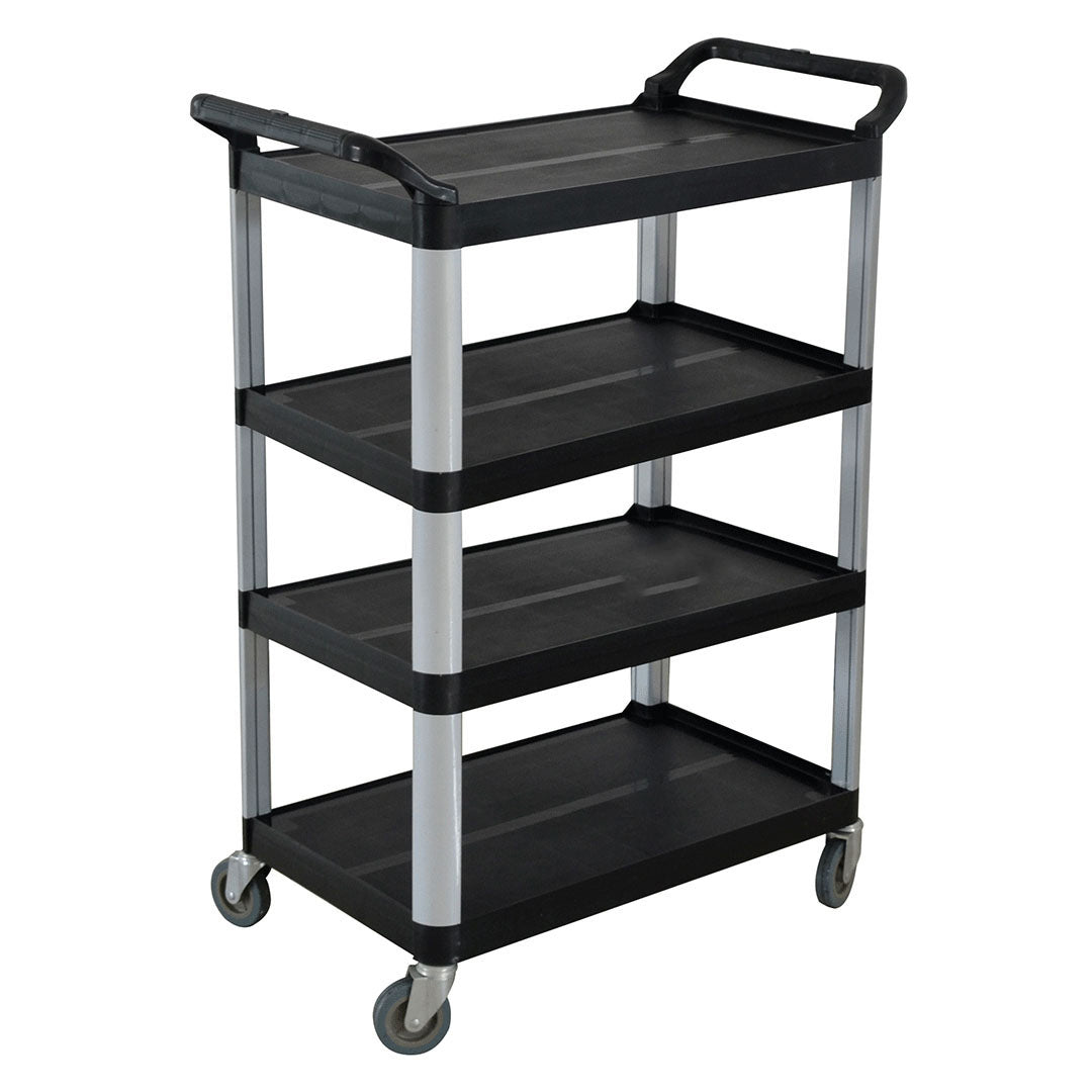 SOGA 4 Tier Food Trolley Portable Kitchen Cart Multifunctional Big Utility Service with wheels 950x500x1270mm Black $ 288.90