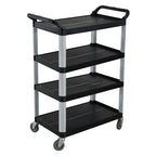 SOGA 4 Tier Food Trolley Portable Kitchen Cart Multifunctional Big Utility Service with wheels 950x500x1270mm Black $ 288.90