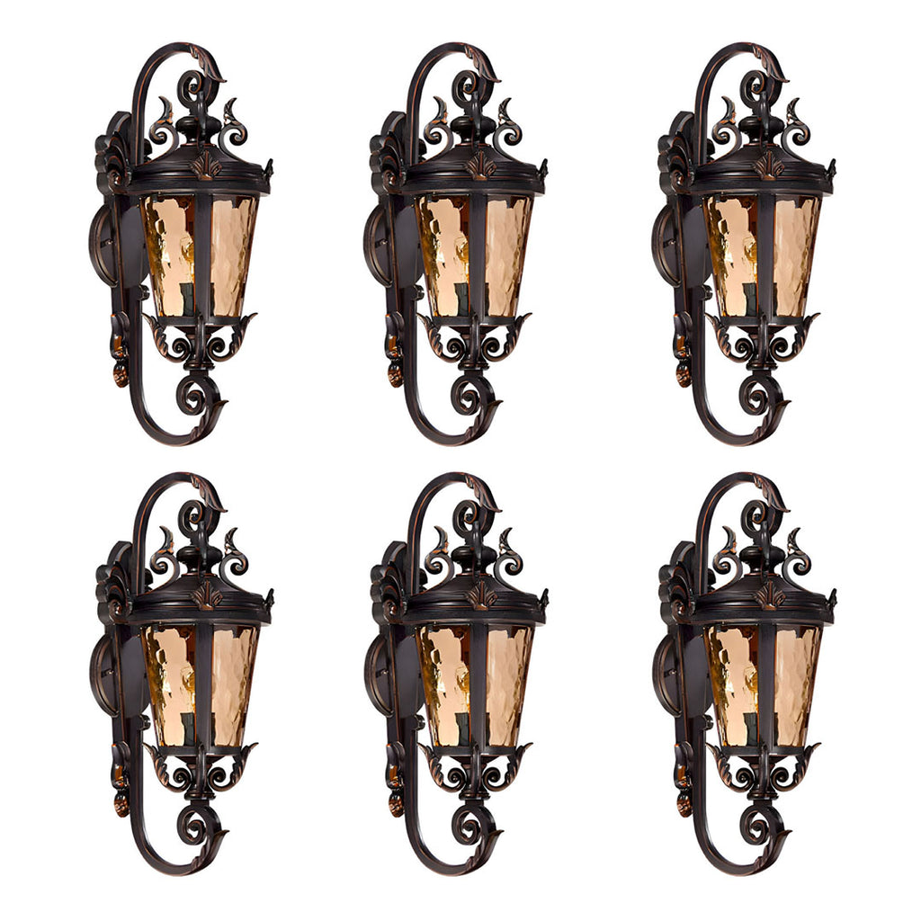 Vintage Lantern 6X 70cm Aluminum & Glass Wall Light Classic Lantern Design Elegant Outdoor Antique Inspired Wall Lamp