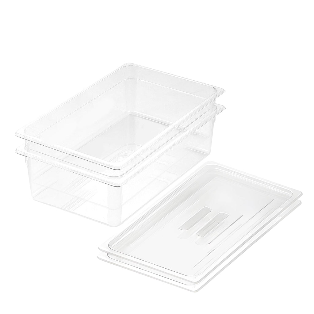 SOGA 150mm Clear Gastronorm GN Pan 1/1 Food Tray Storage Bundle of 2 with Lid $ 118.50