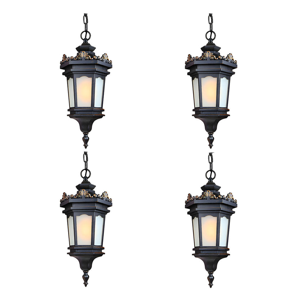 Vintage Lamp 4X 54.5cm Elegant Aluminum & Glass Lantern Chandelier Classic Hanging Light Fixture Antique Style $ 2026.90