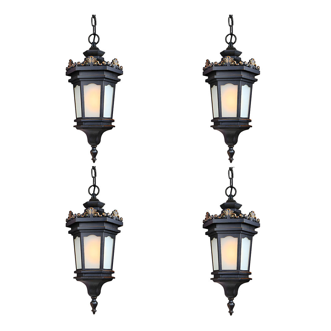 Vintage Lamp 4X 54.5cm Elegant Aluminum & Glass Lantern Chandelier Classic Hanging Light Fixture Antique Style $ 2026.90