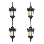 Vintage Lamp 4X 54.5cm Elegant Aluminum & Glass Lantern Chandelier Classic Hanging Light Fixture Antique Style $ 2026.90