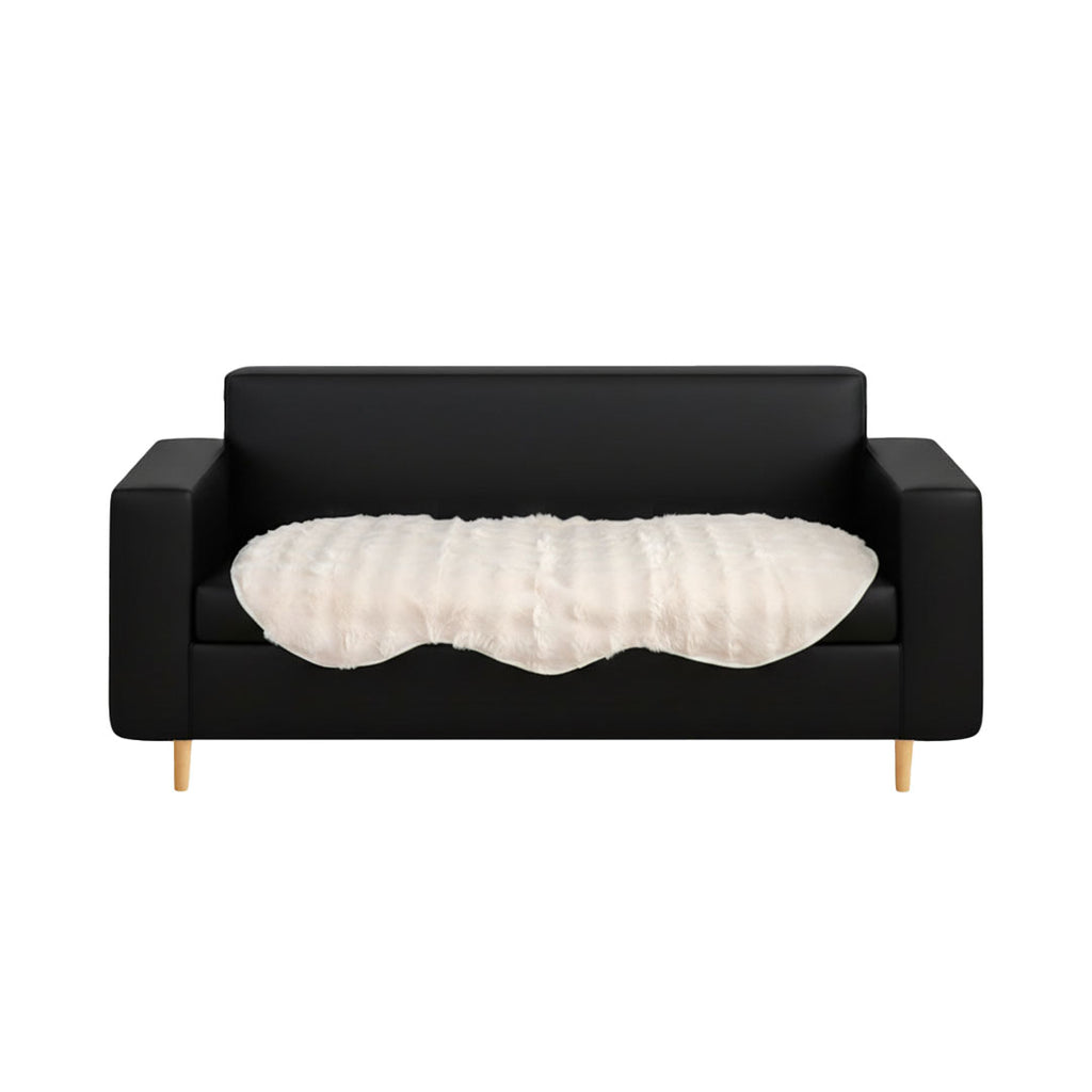 SOGA Three-seater Cream Faux Fur Throw Blanket 90x210cm Polyester $ 84.50