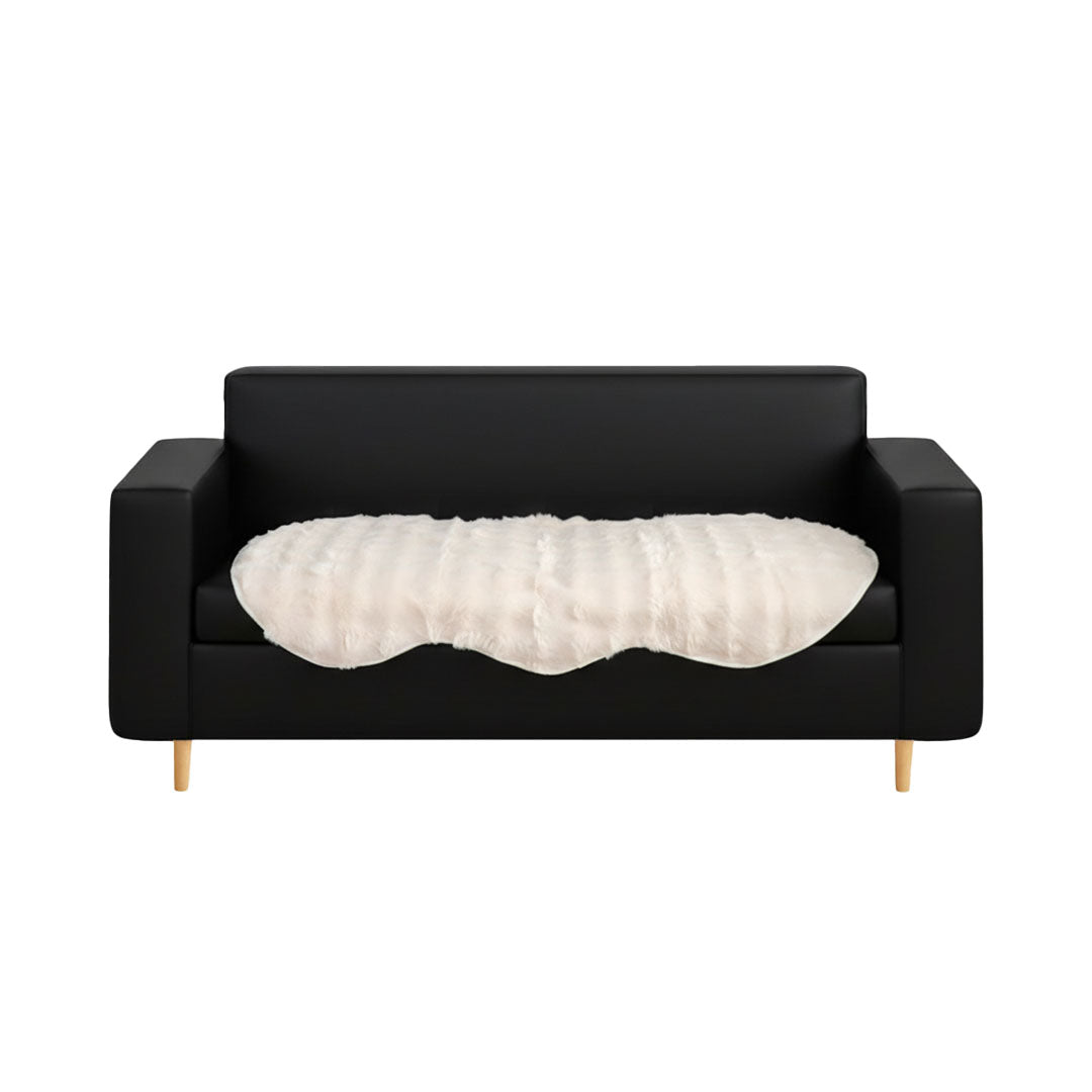 SOGA Three-seater Cream Faux Fur Throw Blanket 90x210cm Polyester $ 84.50