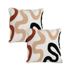 SOGA 2X 45cm Cream Black Geometric Squiggly Pattern Throw Pillow $ 129
