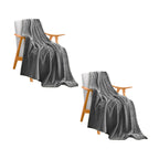 SOGA 2X Grey Throw Blanket Warm Cozy Striped Pattern Thin Flannel Coverlet Fleece Bed Sofa Comforter $ 86.50