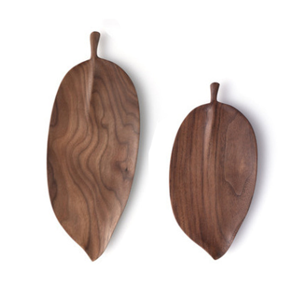 SOGA Set of 2 Walnut Leaf Shape Wooden Tray Food Charcuterie Serving Board Paddle Centerpiece Home Decor $ 177.90