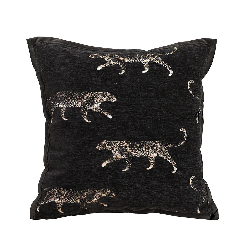 SOGA 45cm Light Luxury Vintage Leopard Print Square Black Throw Pillow $ 66.90