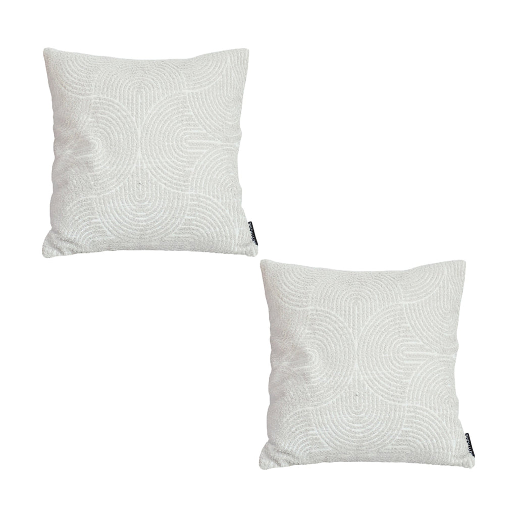 SOGA 2X 50cm Throw Pillow Off White Lumbar Embroidered Decorative Cover Stitch for Home Decor $ 129.50