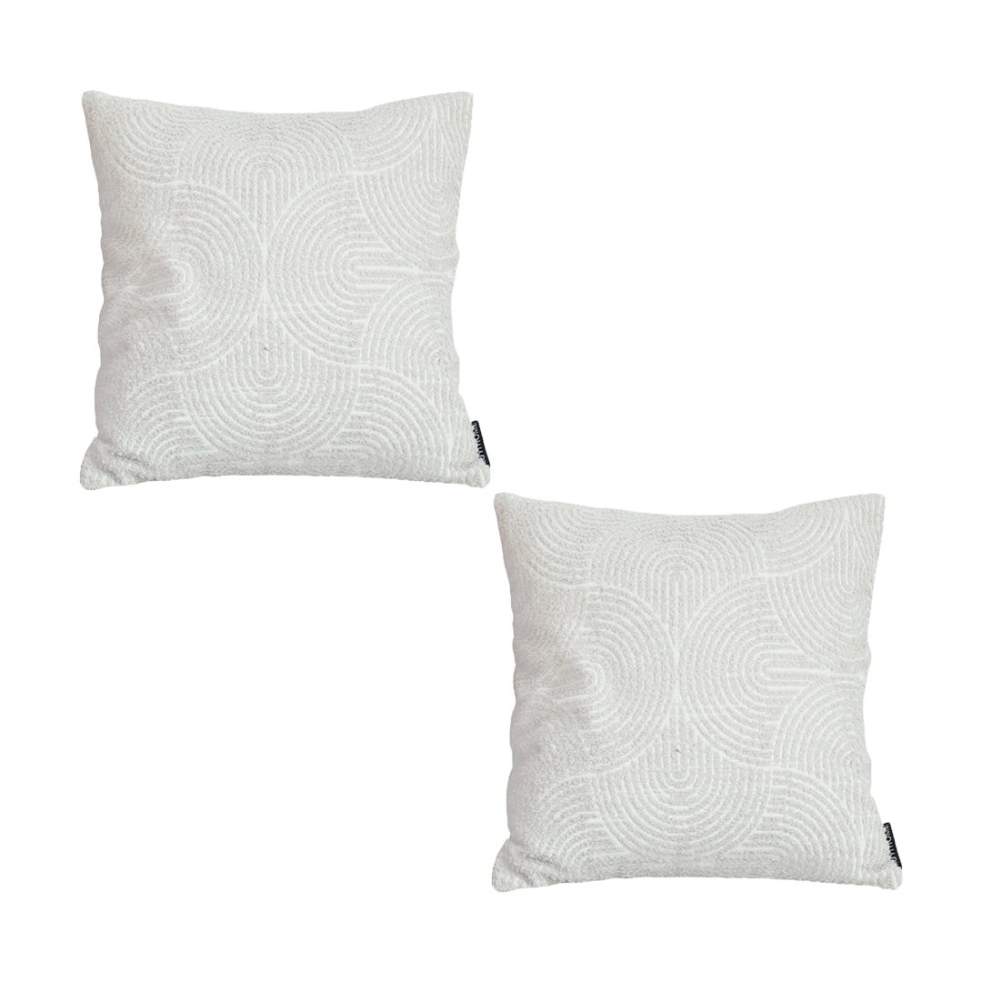 SOGA 2X 50cm Throw Pillow Off White Lumbar Embroidered Decorative Cover Stitch for Home Decor $ 129.50