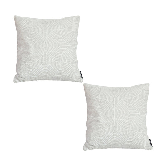 SOGA 2X 50cm Throw Pillow Off White Lumbar Embroidered Decorative Cover Stitch for Home Decor $ 129.50
