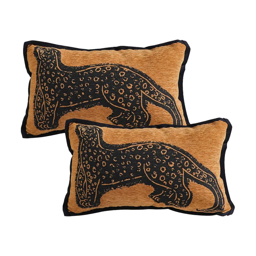 SOGA 2X 30cm Stylish Golden Yellow Black Leopard Pattern Throw Pillow $ 133
