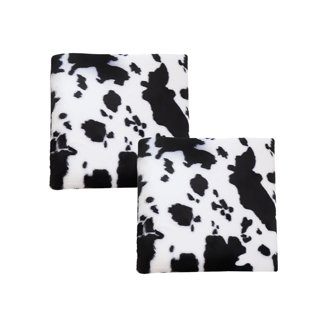 SOGA 2X 45cm Black Cow Print Square Cushion Soft Leaning Plush Backrest Throw Seat Pillow $ 102.50
