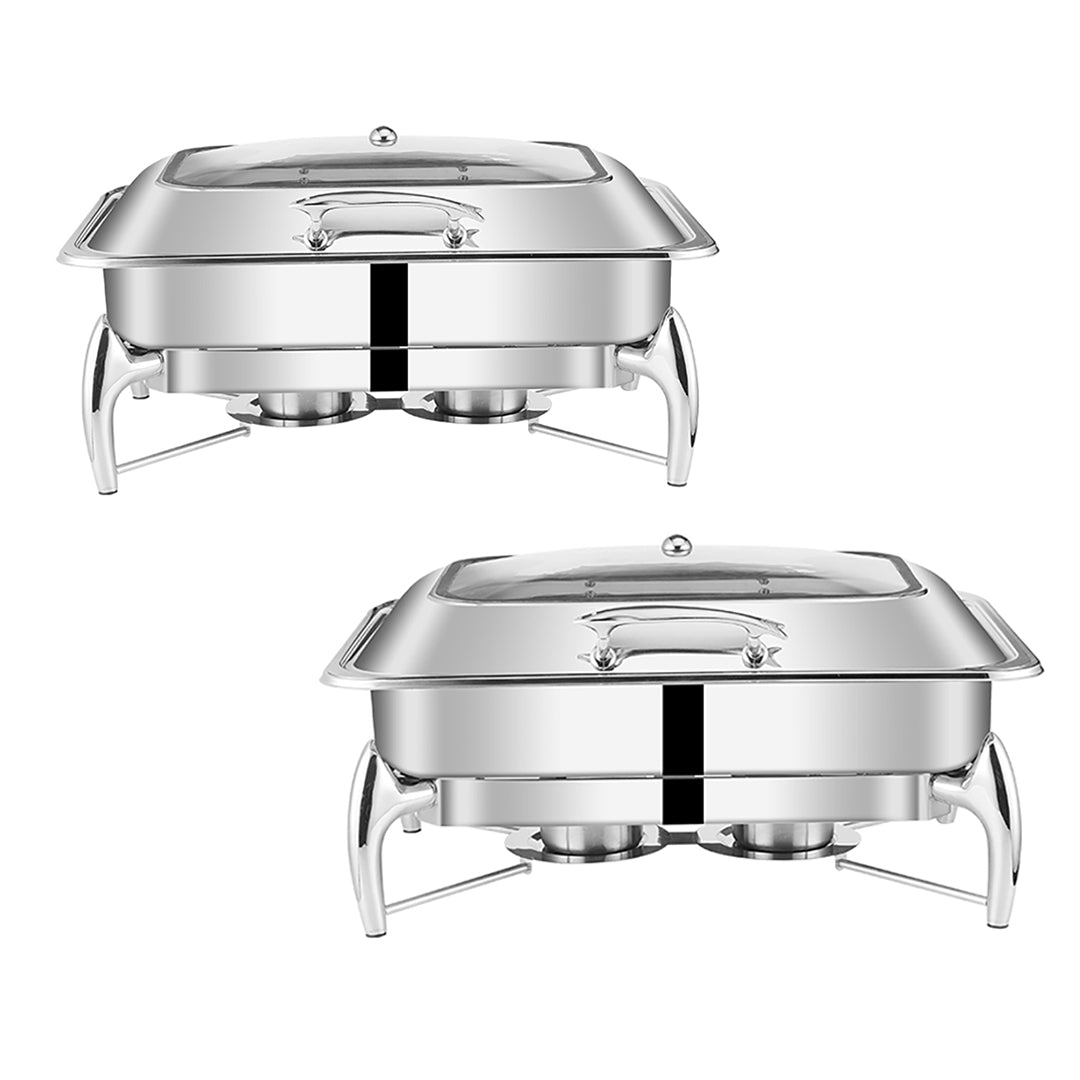 SOGA 2X Stainless Steel Rectangular Chafing Dish Tray Buffet Cater Food Warmer Chafer with Top Lid $ 840.90