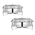 SOGA 2X Stainless Steel Rectangular Chafing Dish Tray Buffet Cater Food Warmer Chafer with Top Lid $ 840.90