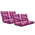 SOGA 4X Floor Recliner Folding Lounge Sofa Futon Couch Folding Chair Cushion Magenta